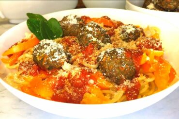 Easy and Healthier Spaghetti and Meatballs Recipe | Italian Style with Veggies