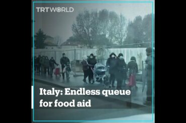 Long queues for food aid in Italy’s Milan