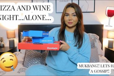 MUKBANG AND GOSSIP | LETS DRINK WINE AND EAT PIZZA ALONE | Shannon Stafford