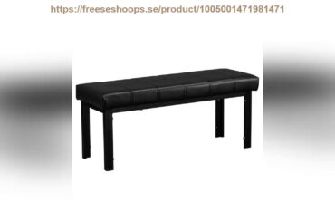 Unboxing 1ps 119x39x46cm Simple Line Decoration Leather Bench With 6-Seater Dining Table Black