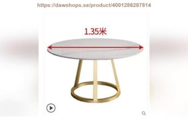 Review Nordic Dining Table Round Garden-Shaped Household Marble Turntable Practical Round Table