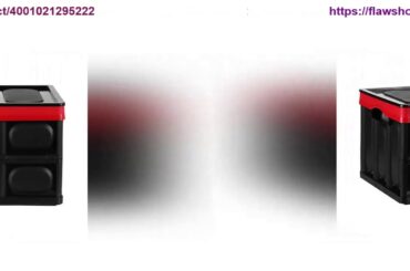 Review 55l Collapsible Plastic Storage Box Durable Stackable Folding Utility Crates With Lid Black