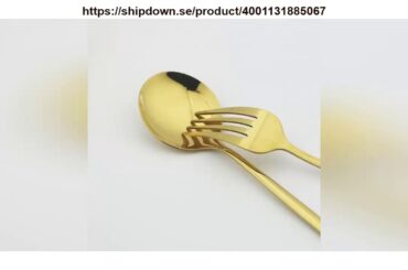 Unboxing 30pcs White Gold Cutlery Set Stainless Steel Dinnerware Set Knife Fork Spoons Tableware Se