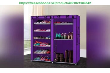 Review Double Rows 9 Lattices Combination Style Shoe Cabinet Purple