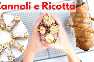 Vegan Homemade RICOTTA cheese and CANNOLI Siciliani - Traditional Italian Preparation.