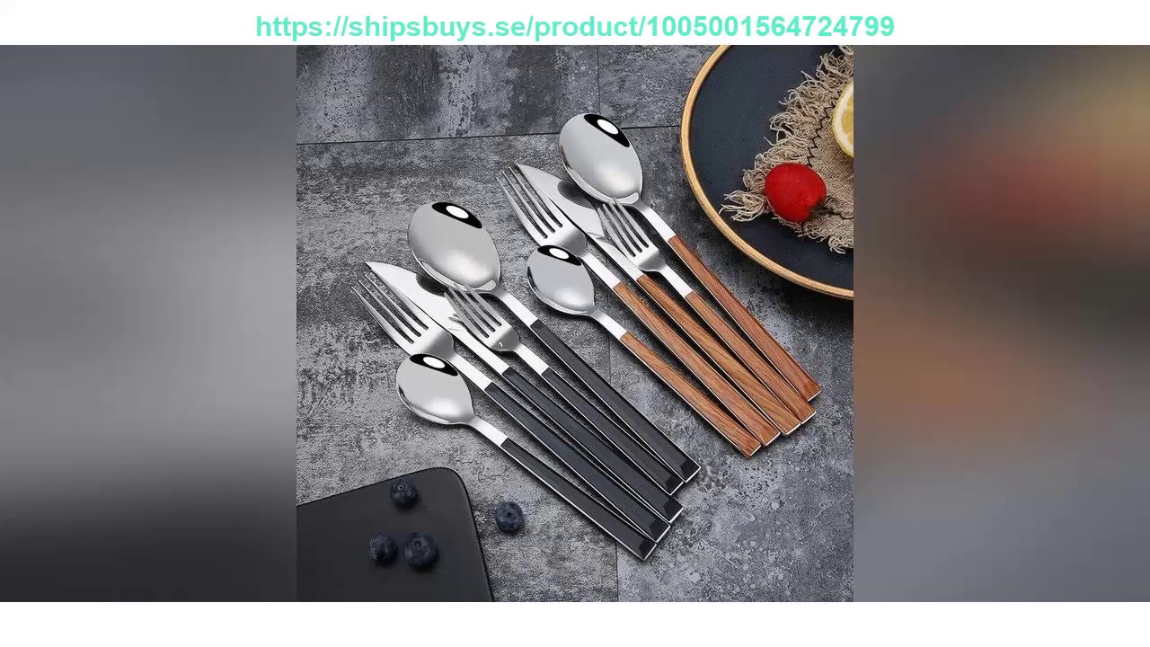 Unboxing 30pcs Stainless Steel Glossy Tableware Set Wooden Silver Dinnerware Sets Western Food Knif Unboxing 30pcs Stainless Steel Glossy Tableware Set Wooden Silver Dinnerware Sets Western Food Knif