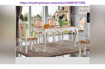 Unboxing Antique Style Italian Dining Table 100% Solid Wood Natural Marble Italy Style Luxury Dinin