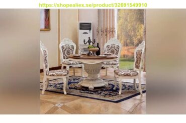 Unboxing Modern Style Italian Dining Table 100% Solid Wood Italy Style Luxury Round Dining Table Se