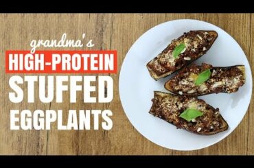 Grandma's High-Protein Low-Carb Italian Stuffed Eggplants Recipe (LCHF Meal Prep)