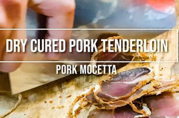 Dry cured pork tenderloin meat recipe. Italian pork mocetta made at home. Homemade how to