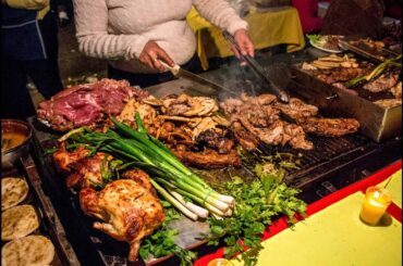 Italian Street Food - Street Food Festival in Italy Seafood Meat Grill Cheese