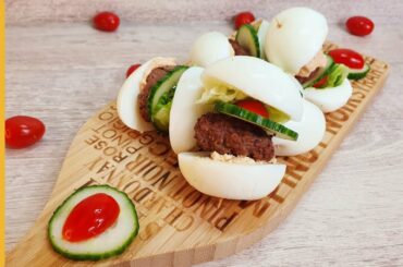 Italian Egg Burger | How to Make Boiled Egg Burgers in 2 Mins | Lamb Patty 1 Bite Burger Recipe