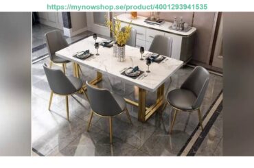 Review Nordic Marble Dining Table And Chair Combination Rectangular Dining Table Household Table