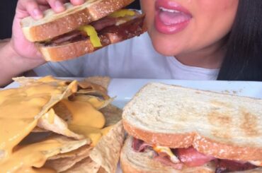 ASMR CHEESY ITALIAN MELT AND CHEESY NACHOS MUKBANG (NO TALKING) FOOD EATING VIDEOS