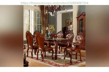 Review High Quality  European Modern Fabric Chair Dining Table Set 6 Chairs 1084