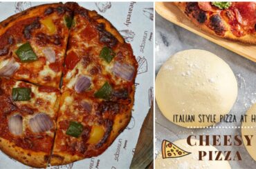 Italian style Pizza at home|Start to finish pizza recipe with dough|Veggie pizza recipe