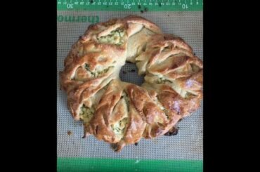 Italian Christmas Wreath - literal translation - Spelt donut with halloumi rosemary and cranberry