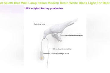 First Impression Seletti Bird Wall Lamp Italian Modern Resin White Black Light For Bedroom Bedsidel