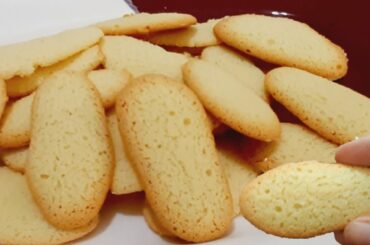 Homemade Italian Ladyfinger Biscuit Recipe Without Oven | Sponge Biscuit | Tiramisu Biscuit Recipe