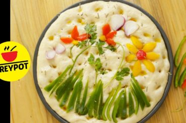 Focaccia Bread Recipe with easy Vegetable Art | Italian Bread Recipe |