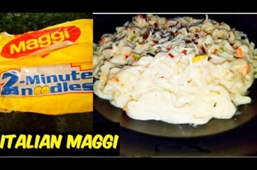 Cheesy Italian Maggie | Cheese white sauce maggi | Maggi in white sauce | Nisha's Cook Book