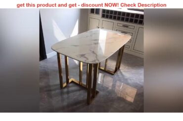 top Modern luxury marble stone top Stainless steel leg dining tables sets Rectangular Italian style