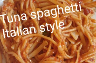 spaghetti with tuna Italian style.