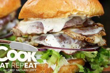 Quick Loaded Italian Sauce Pork Sandwich! | Cook Eat Repeat | Blackstone Griddle