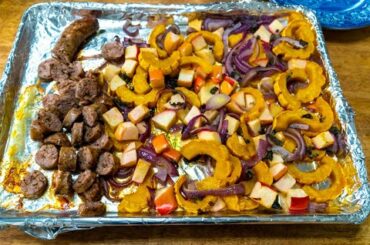 Sheet Pan Dinner with Delicata Squash, Apple, and Sausage