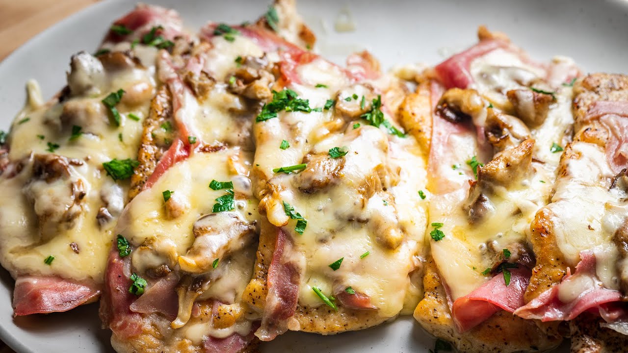 Chicken Valdostana with Prosciutto, Fontina, and Mushrooms Italian Food