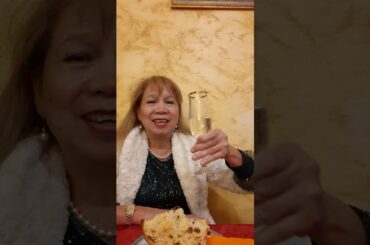 Midnight! Midnight! New Year 2021 Cheers!! Panettone and Sparkling wine