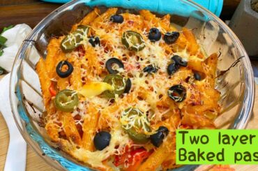 Baked Pasta Recipe | How To Make Pasta In White Sauce | Pasta in Red and white Sauce | Veggies Pasta