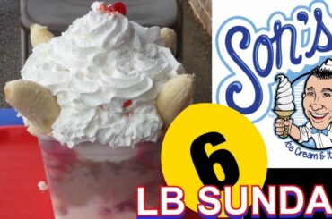 SON’S ITALIAN ICE - BANANA PIG SPLIT CHALLENGE | WOMAN VS FOOD