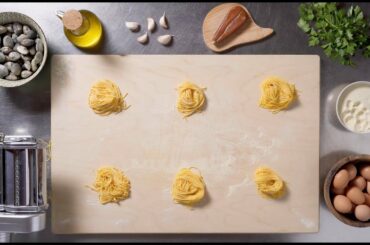 Fresh Tagliolini Pasta with Clams and Bottarga recipe - Mamablip