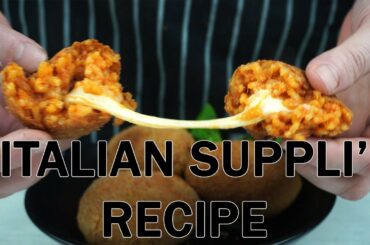 Italian Suppli. an Italian  Fried Rice Ball with an Heart of Melted Mozzarella