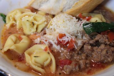 Hearty Tortellini Soup with Italian Sausage Recipe | Southern Sassy Mama