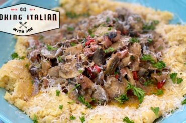 Mushroom Sauce Over Polenta Cooking Italian with Joe