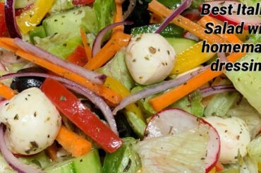 How to make best Italian salad with homemade salad dressing | Healthy Mozzarella salad | diet salads