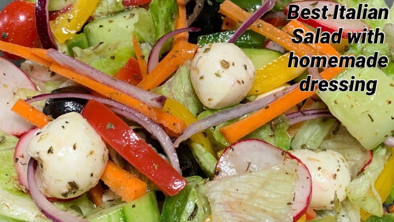 How to make best Italian salad with homemade salad dressing | Healthy Mozzarella salad | diet salads How to make best Italian salad with homemade salad dressing | Healthy Mozzarella salad | diet salads