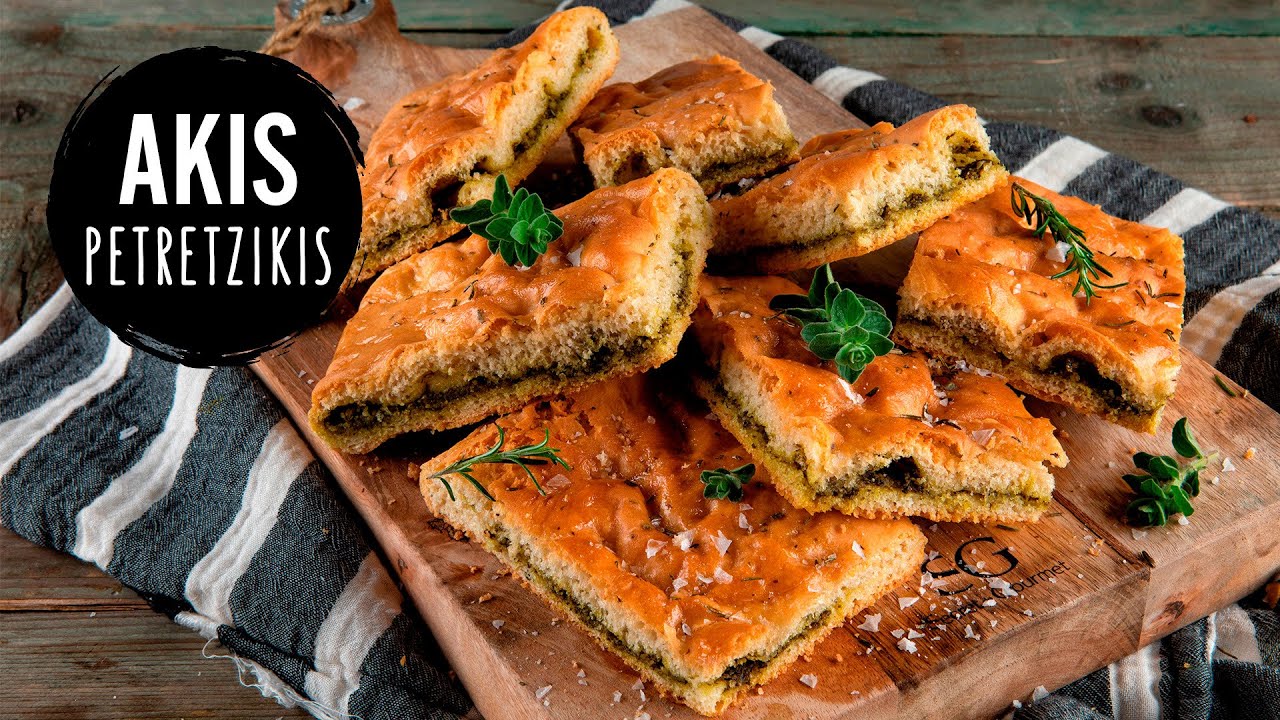 Pesto Focaccia Bread | Akis Petretzikis Pesto Focaccia Bread | Akis Petretzikis
