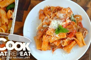 Easy Italian Sausage Pasta Recipe | Cook Eat Repeat | Blackstone Griddle