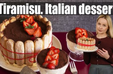 Mascarpone Tiramisu/Classic recipe of Italian dessert