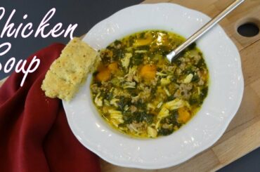 Soup Recipes - Italian Sausage, Chicken, Kale and Kabocha Squash Soup