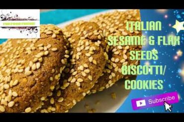 Italian Sesame & Flax Seeds Cookies/Biscotti/Healthy Wheat Flour Cookies/Peanut Cookies