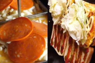 KOREAN STREET FOODS PIZZA TOAST IN THE MAKING! | KOREA VIRTUAL EXPERIENCE