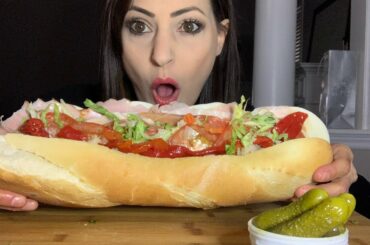 Huge Italian SUB / Hoagie Sandwich | Mukbang (Eating Show)