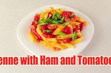 Roasted Tomatoes Pasta with Smoked Ham - Italian Cuisine Recipes