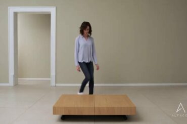 Modern Transforming Coffee Table in Wood and Metal Made in Italy - Fabio