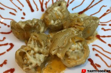 ITALIAN PASTA LUMACONI IN CREAM SAUCE. TASTY.