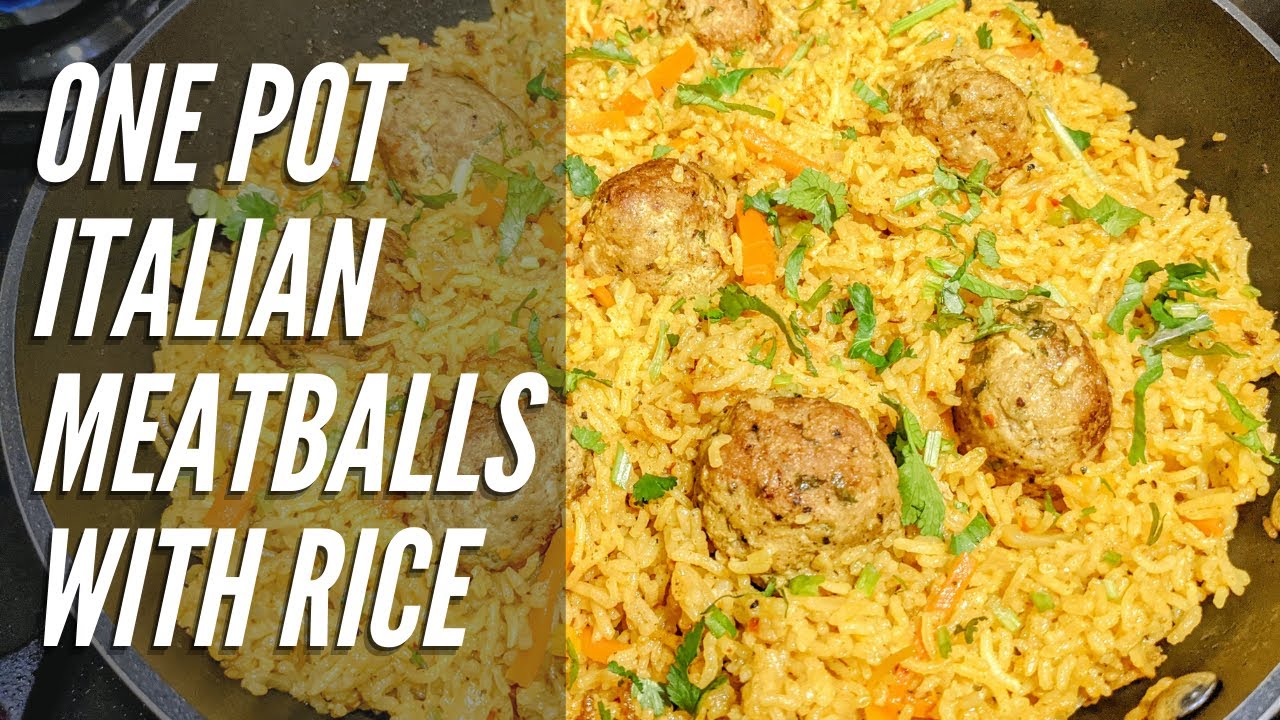 One Pot Italian Meatballs with Spicy Rice One Pot Italian Meatballs with Spicy Rice